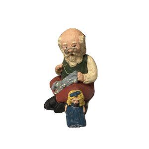 Carolyn Carpin Storybook Collection Figurine Old Man Santa Fixing Doll